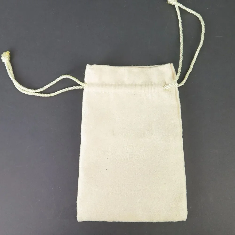 Genuine Omega Watch Brand Cream White Pouch Travel Bag 15x9.5cm